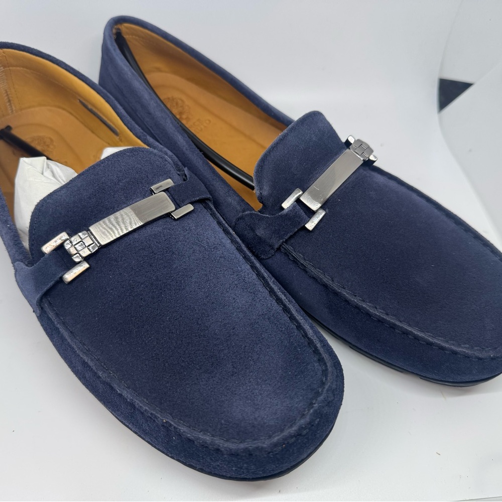 Men's Navy Suede Loafers